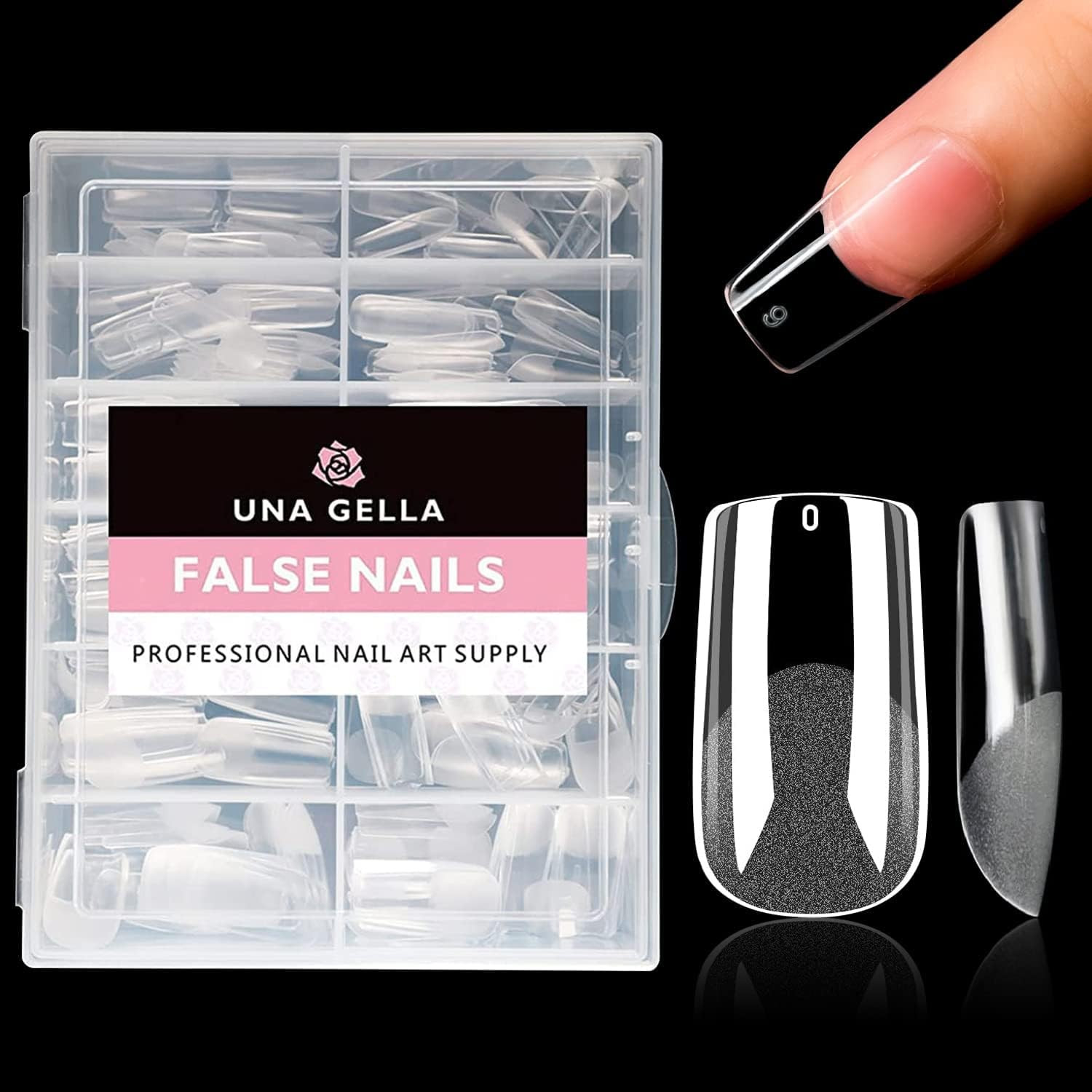 Square Fake Nails 504Pcs Square Gel Nail Tips Clear Press on Nails Pre-Shape …