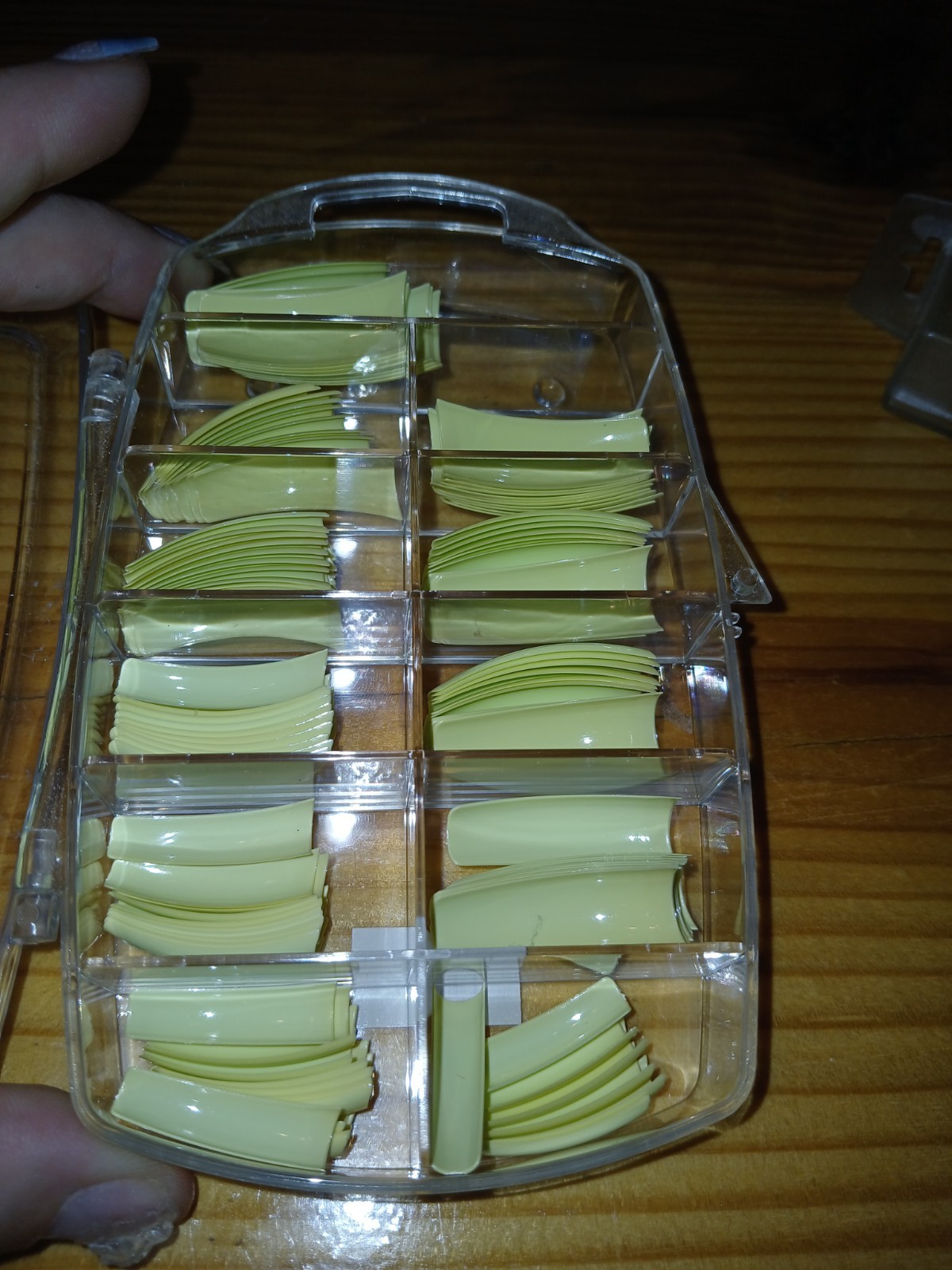 Remnant 100 FAKE PLASTIC SQUARE FRENCH NAIL TIPS ART BRIGHT VIBRANT YELLOW GREEN
