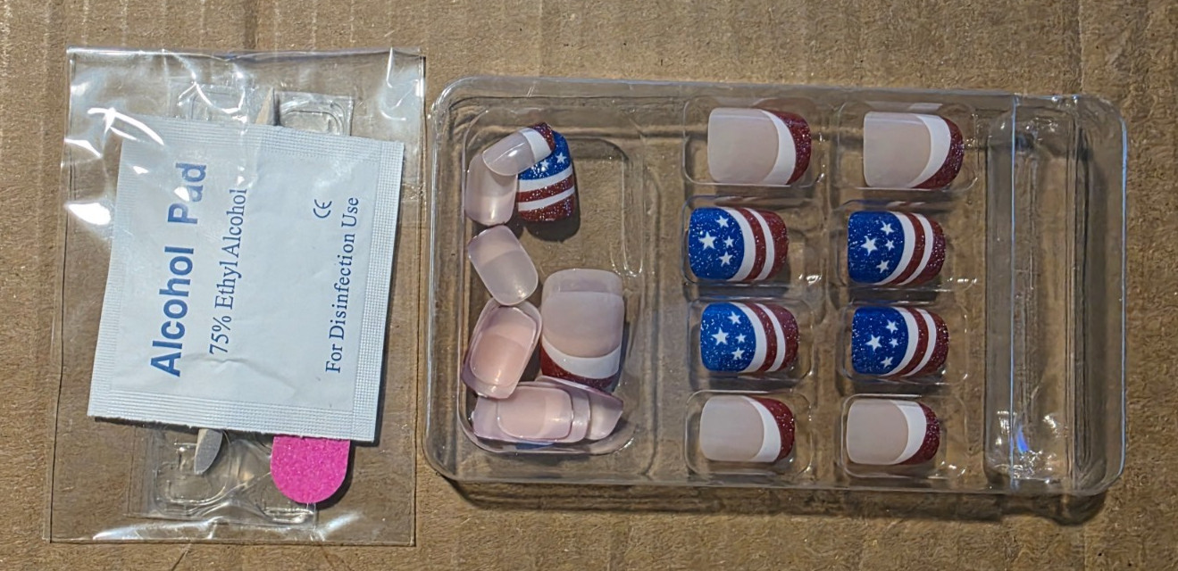 USA Red White & Blue Red 21 Piece Nail Wrap Set