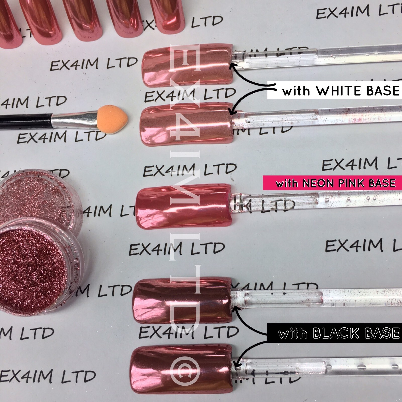 Rose Gold Mirror Nail Powder 100% Real Chrome Effect Pigment Metallic Shine UK