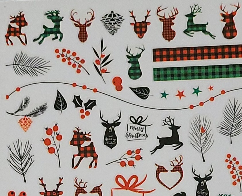Christmas Holiday Deer Nail Stickers
