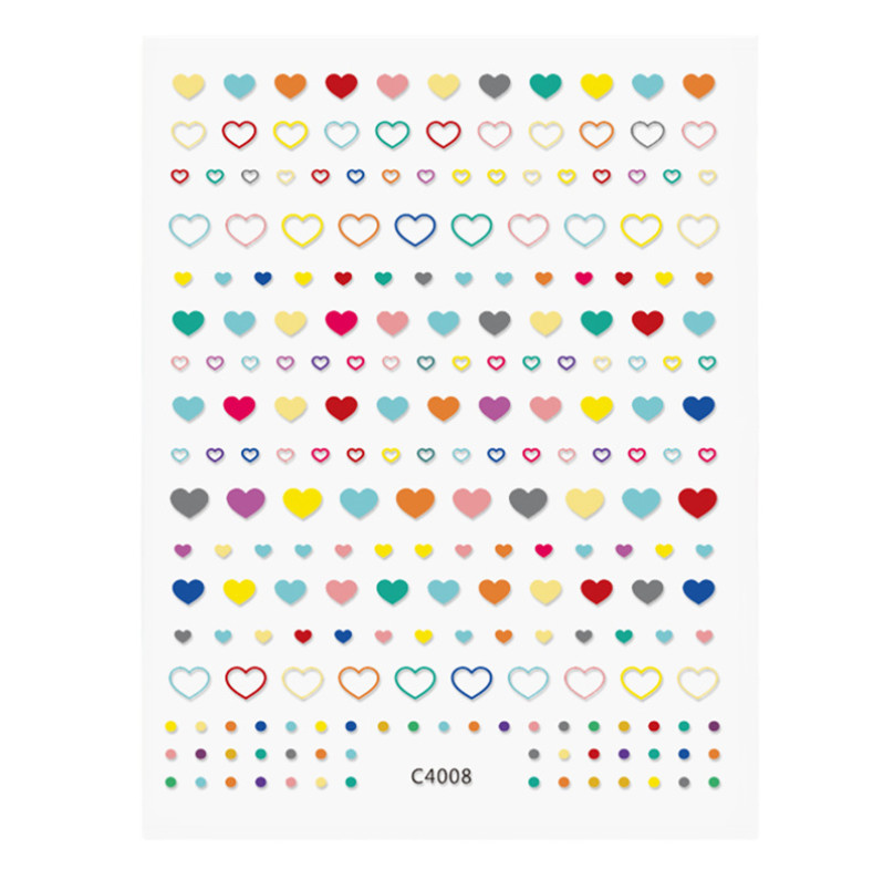 5d Embossed Nail Art Star Heart Design Self Adhesive Stickers Women NS53