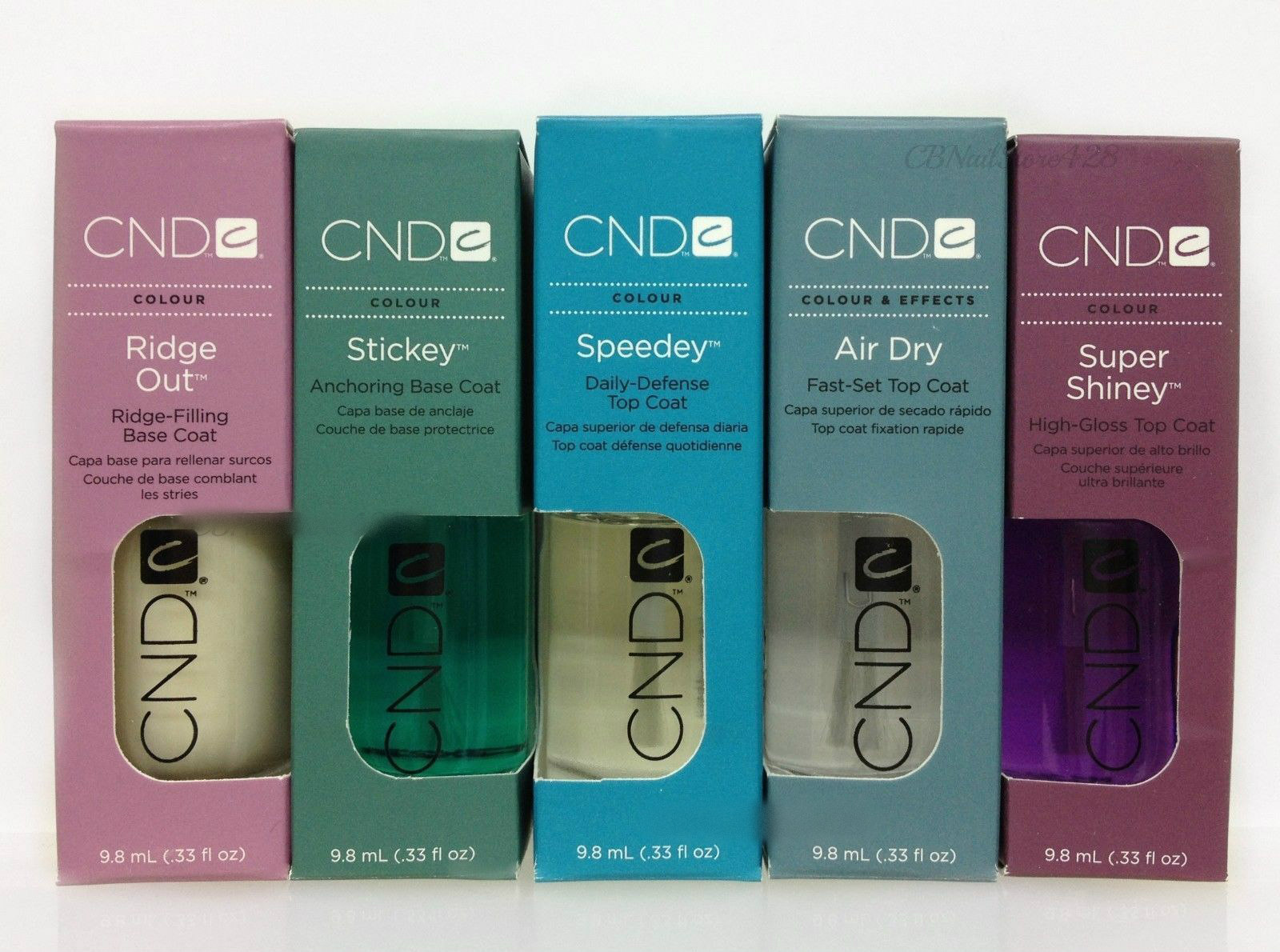 Choose any Nail Top Coat & Base Coat .33oz/ 9.8mL -Cnd