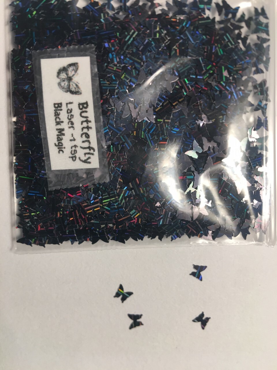 NEW Laser BUTTERFLY (Laser Black Magic) Glitter 1tsp-4Nail Art Face Craft-US