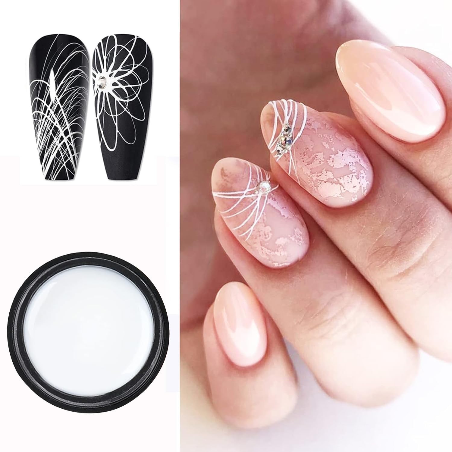 Luxurious White Gel Nail Painter for Stunning DIY Art – Long-Lasting Finish