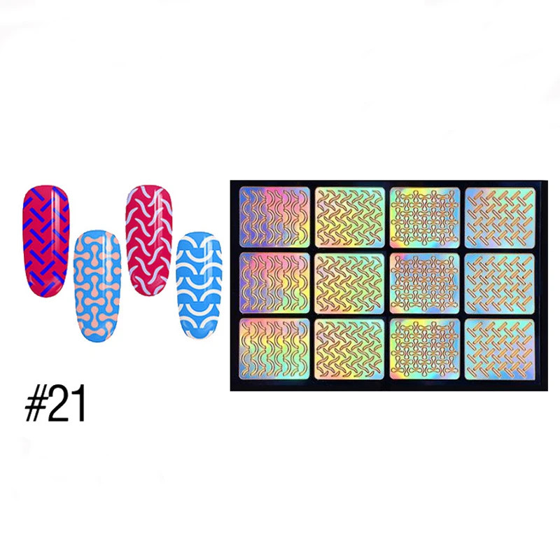 1Pc Airbrush Stencil for Nails Heart Butterfly Stars Pattern Hollow Nail Sticker