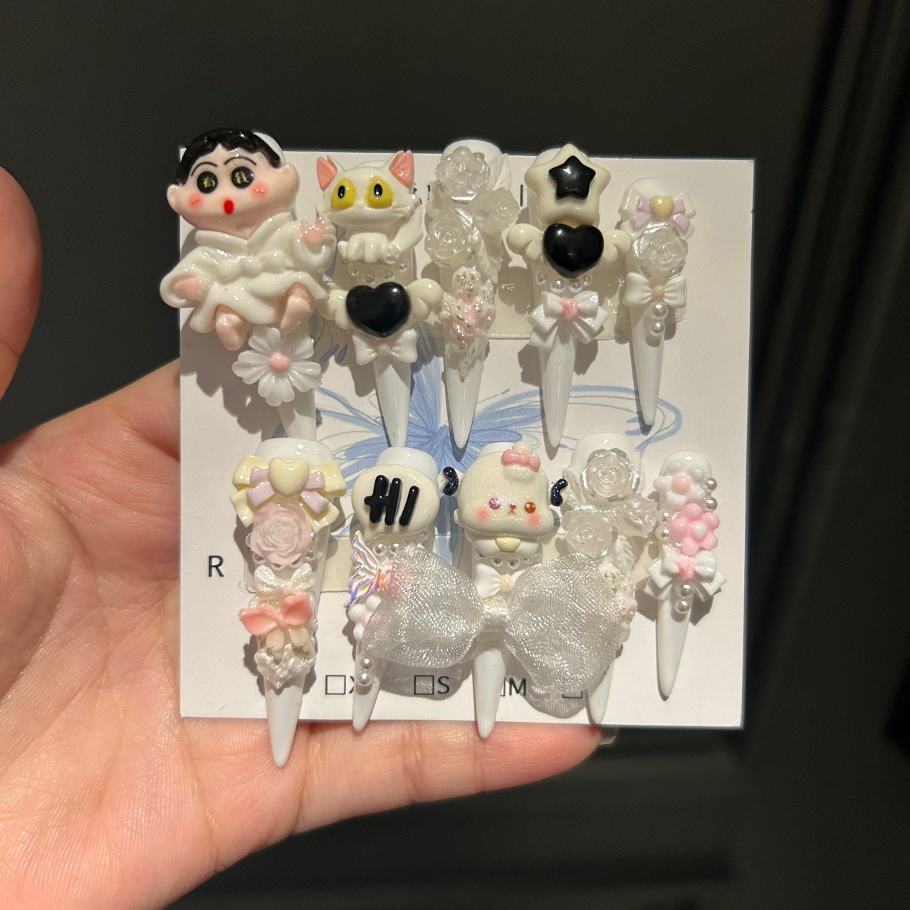 Cute My Melody Handmade Press On Nails Lovely Cartoon Nail Art Tips