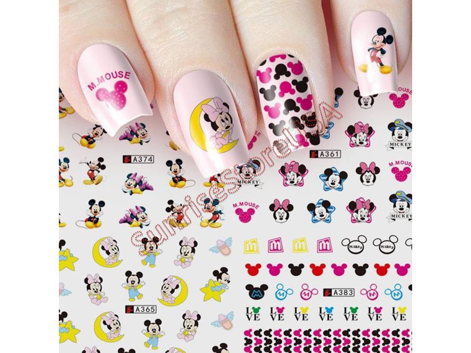 Nail Art Water Transfer Sticker Disney Mickey Minnie Mouse Cartoon Decal Manicur