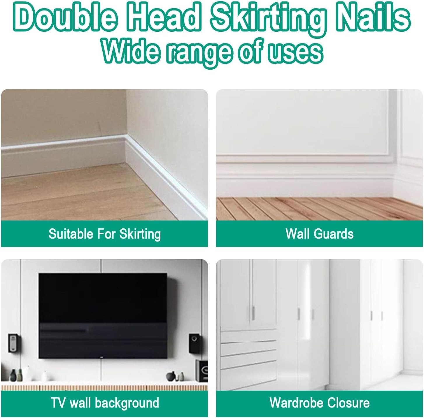Double-Head Seamless Skirting Fasteners 250 Pcs with Tool – Easy DIY Renovations