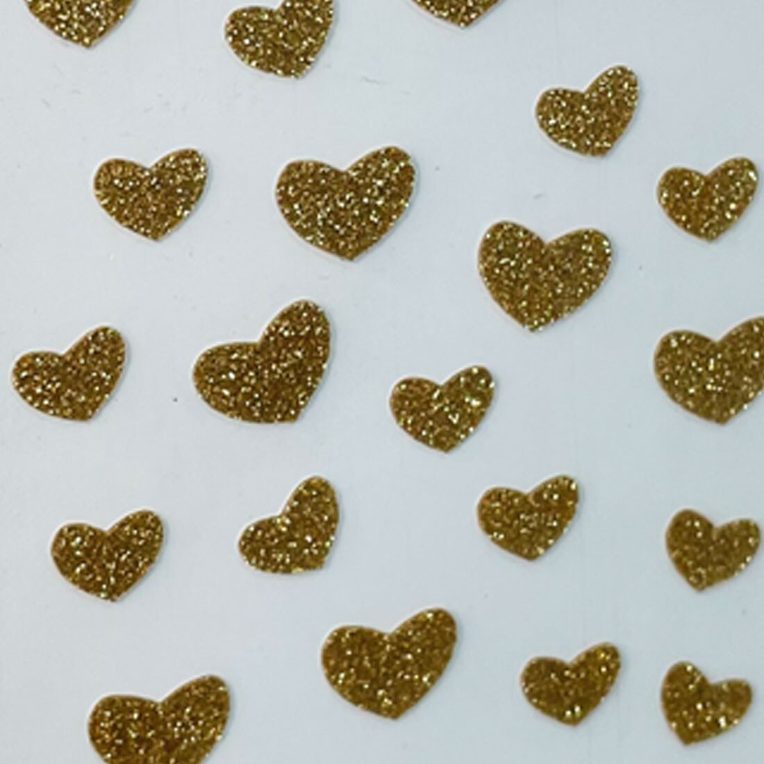 Sparkle 3D Nail Decorations Gold Hearts DIY Raised Stickers Made in Korea Art