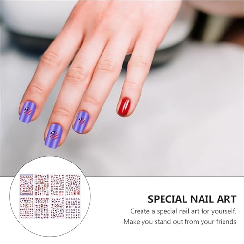 8 Sheets 4th of July Nail Stickers – USA Flag 3D Self Independence Day