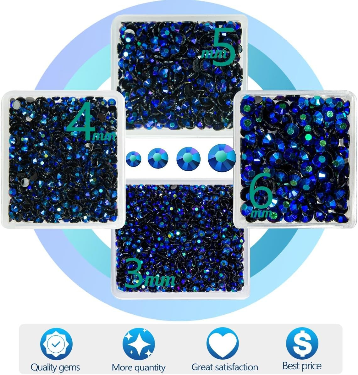 Sapphire Blue AB Resin Rhinestones W B7000 Jewelry Glue for Bedazzling Crafting