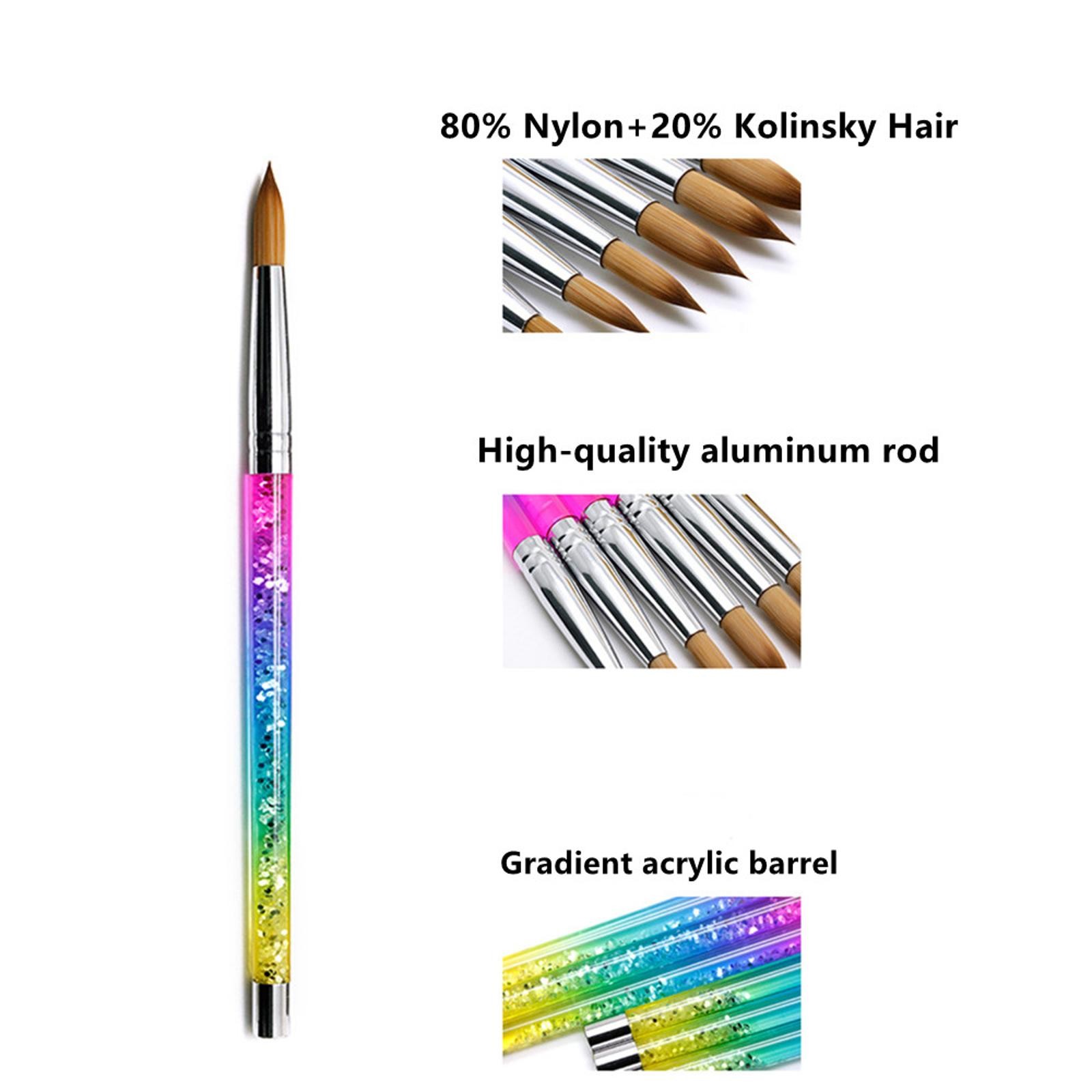 1Pc Top Quality Kolinsky Acrylic Nail Brush Round Size #6 #8 #10 #12 #14