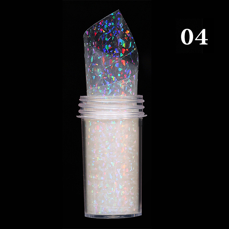 1 Rolls Holographic Nail Foil Punk Geometric Nail Art Transfer Stickers Glitter