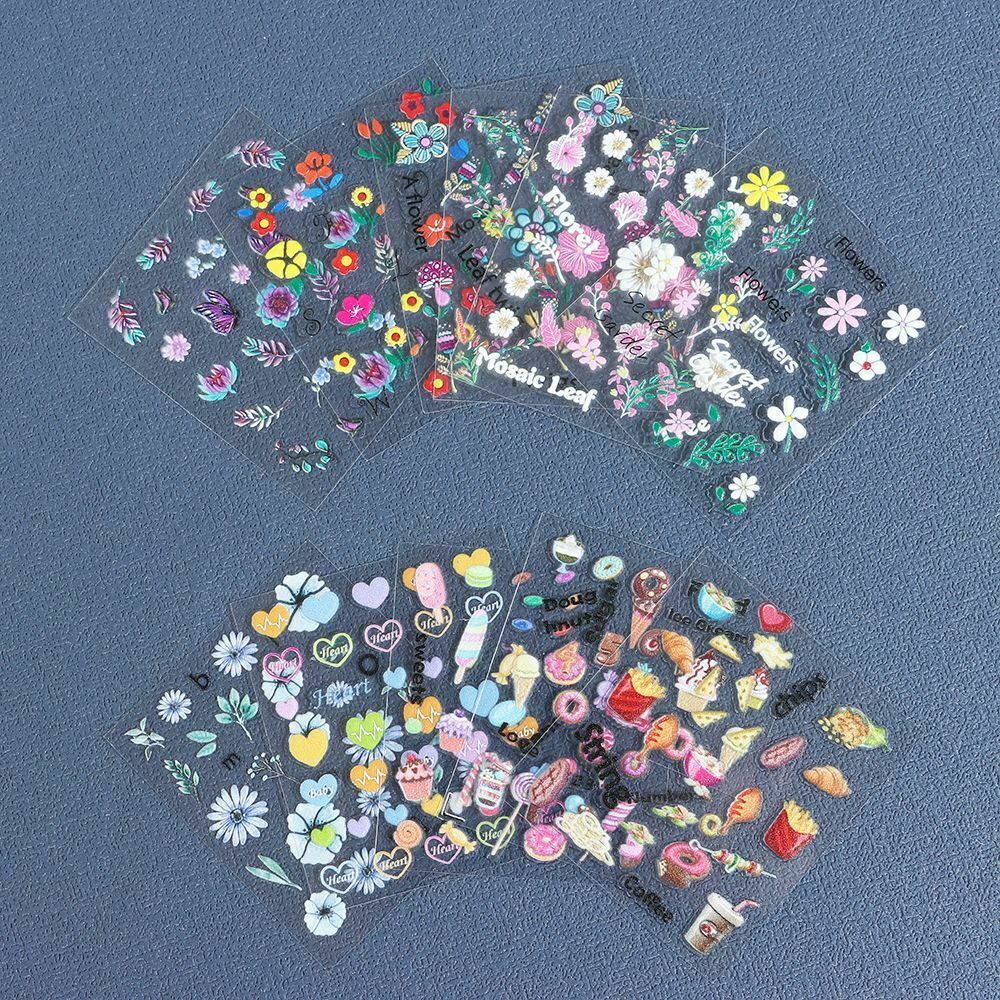 5D Flower Love Decal Transfer Manicure Nail Art Stickers Tip Decoration DIY NH6