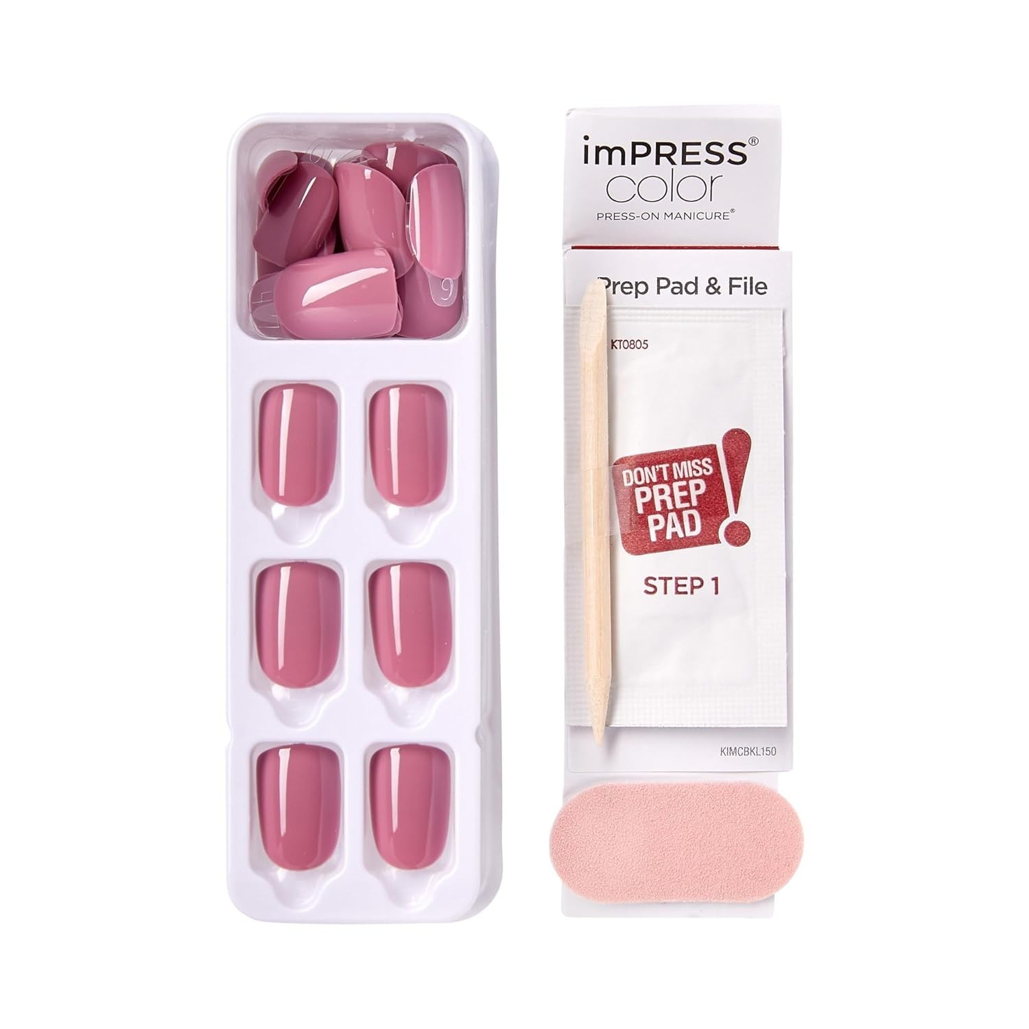 Petal Pink Kiss Press-On Nails – 30 Solid, Shimmery Nails for Quick Manicures