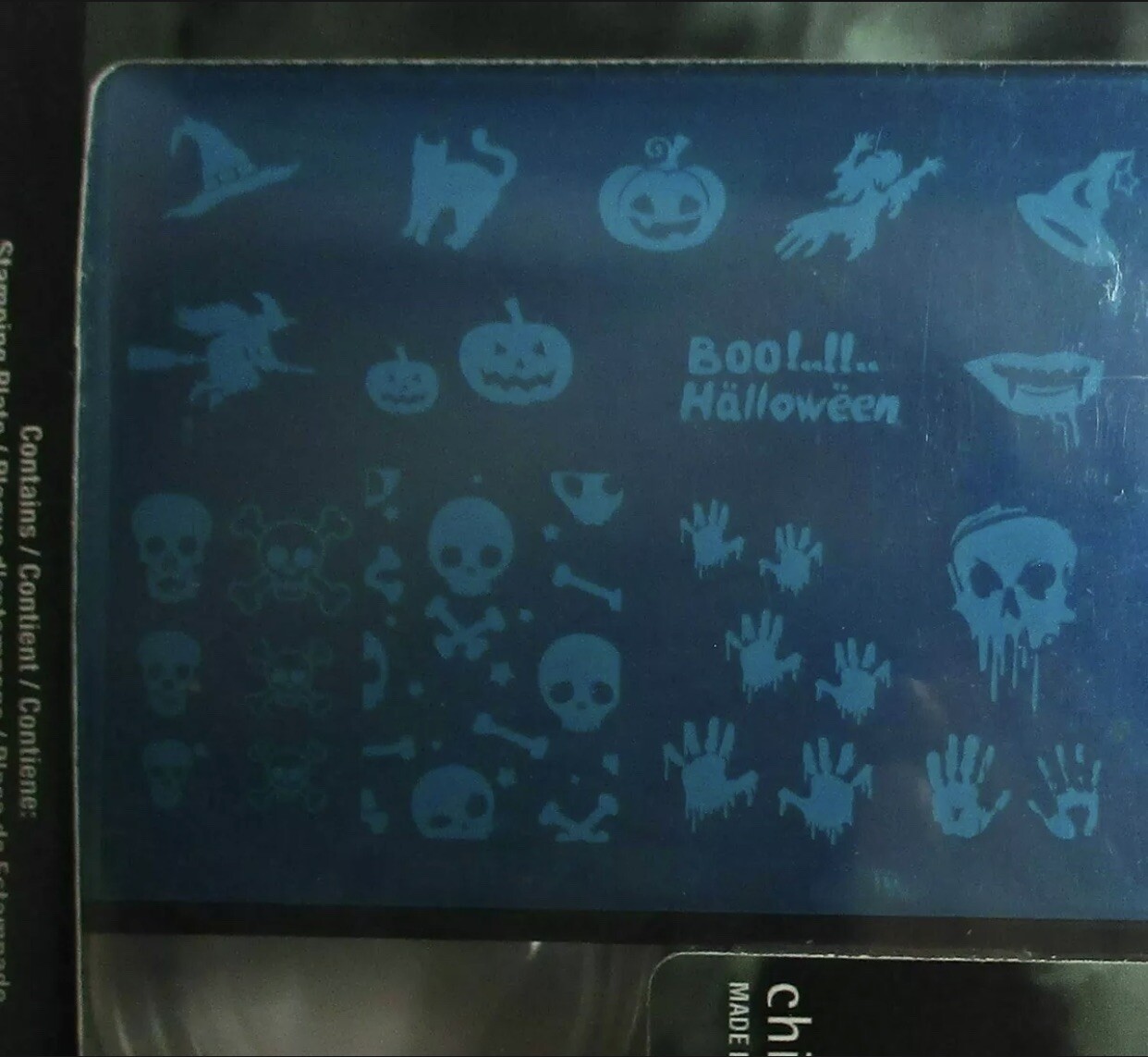 China Glaze Ghoulish Stamping Kit Stamping Plate Stamper & Scraper