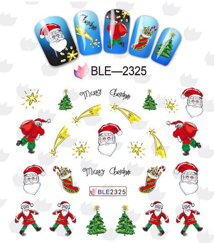 Christmas Xmas Santa Snowman Nail Art Sticker Water Decal Decoration Manicure