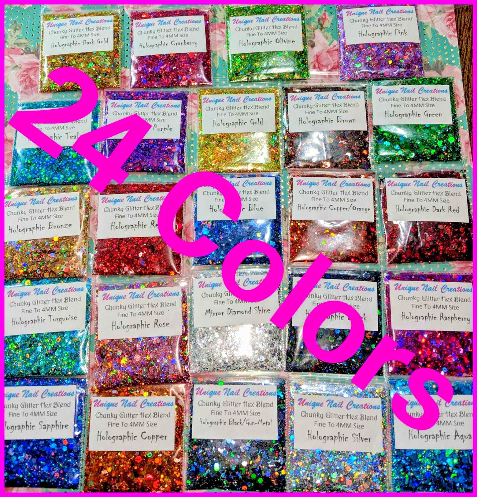 CHUNKY GLITTER HEX BLEND~U Choose~Nail Art•Acrylic•Gel•Body Art•Festival•Crafts