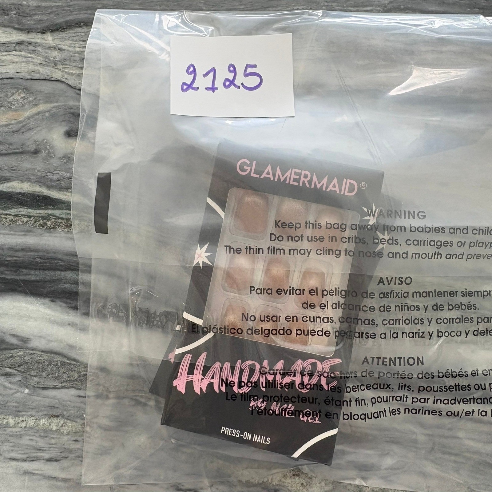 Glamermaid Handmade Press On Nails 2 Sets Champagne Gold Cat Eye Gel M302010422A