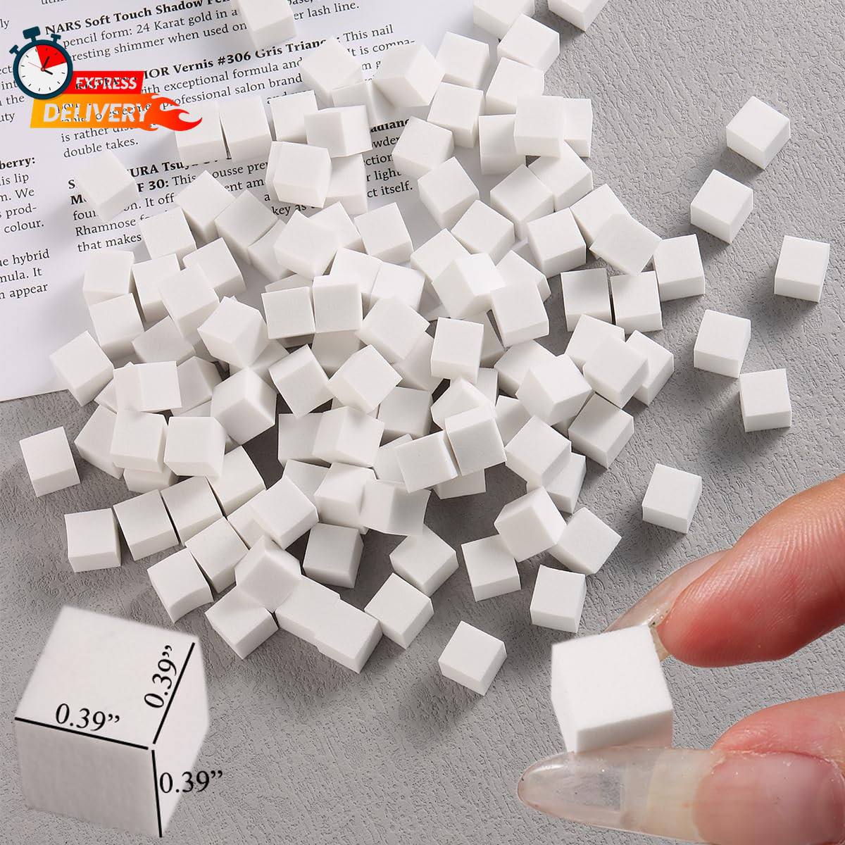 100Pcs Soft Nail Sponges for Ombre, Nail Art Sponges With Grabbing Pen, Aura Nai