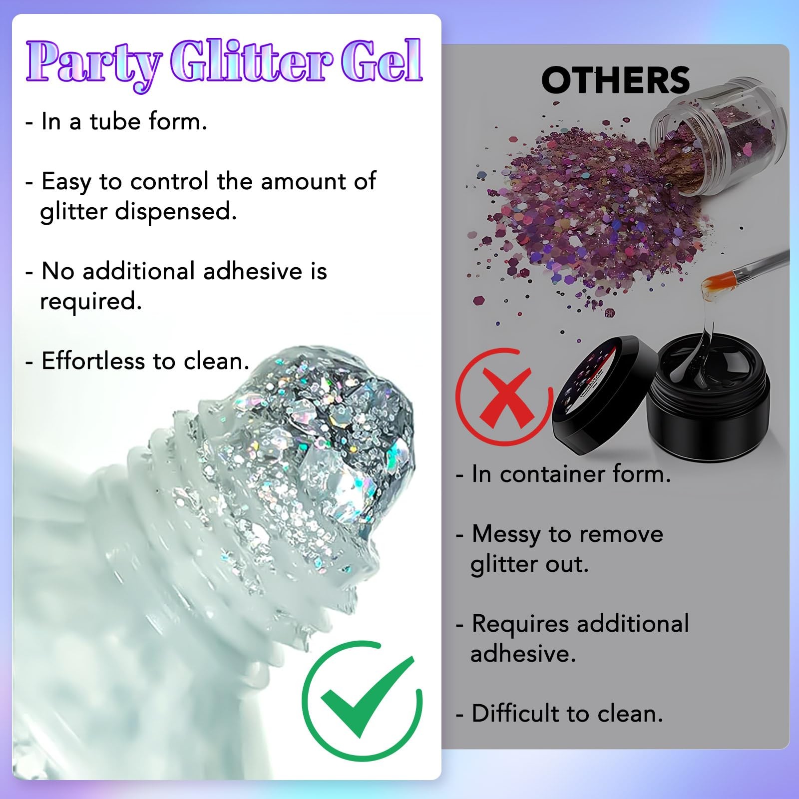 6Pcs Body Glitter for Women – Holiday Glitter Gel for Face &Body & Hair & Nai…
