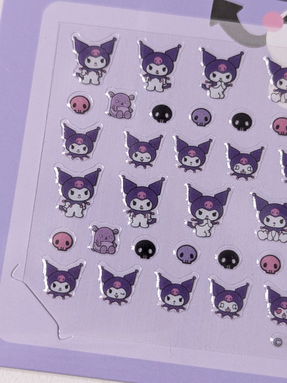 New Sanrio Kuromi Nail Art Stickers Decals Kawaii Purple Japan