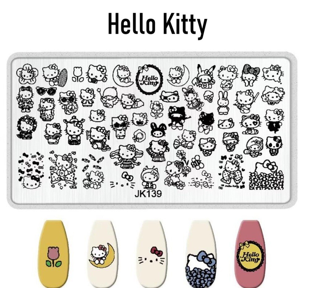 Hello Kitty Nail Stamping Plate Various versions of Kitty
