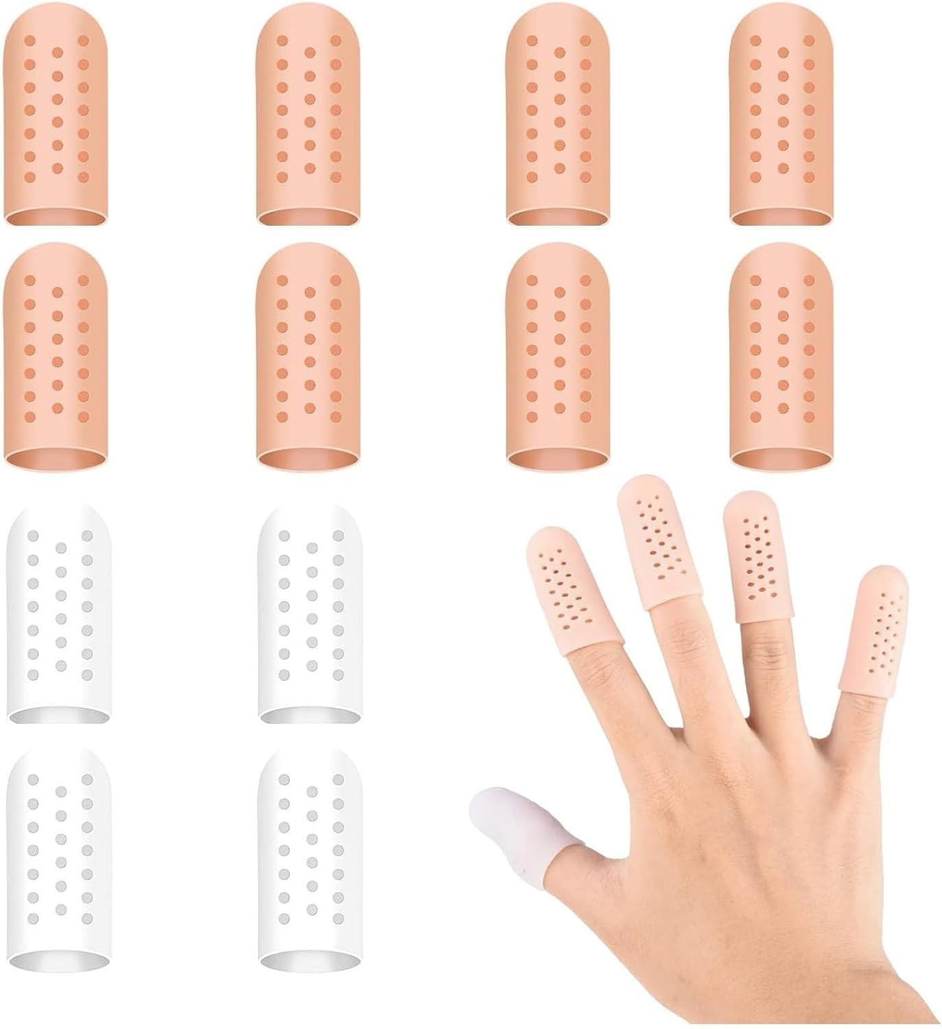 Customizable Silicone Finger Cots – 12 Pack to Relieve Pain from Eczema & More