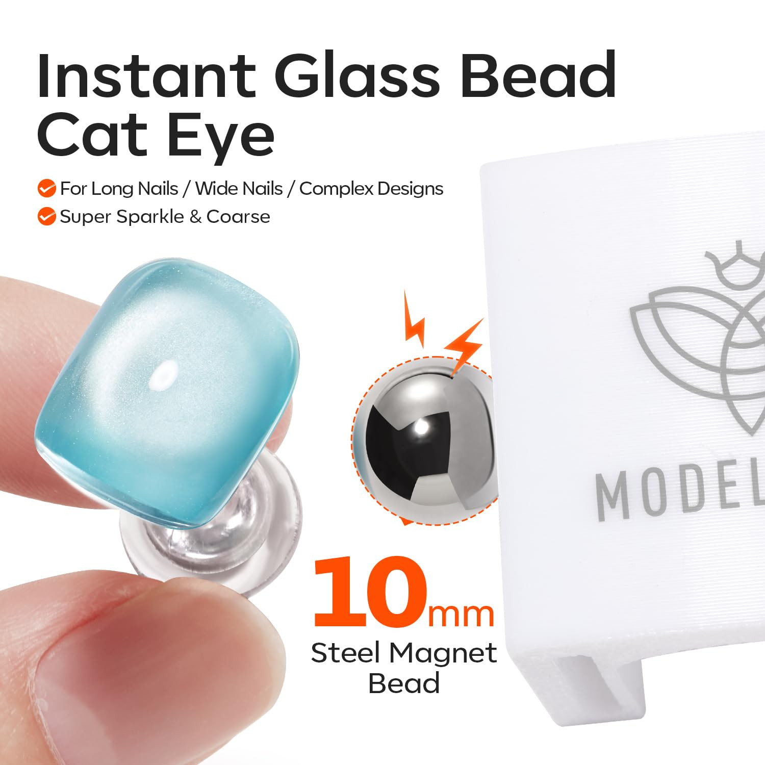Cat Eye Magnet for Nails, 5D Aura French Glass Bead Wide Multi Cateye Effect Beg