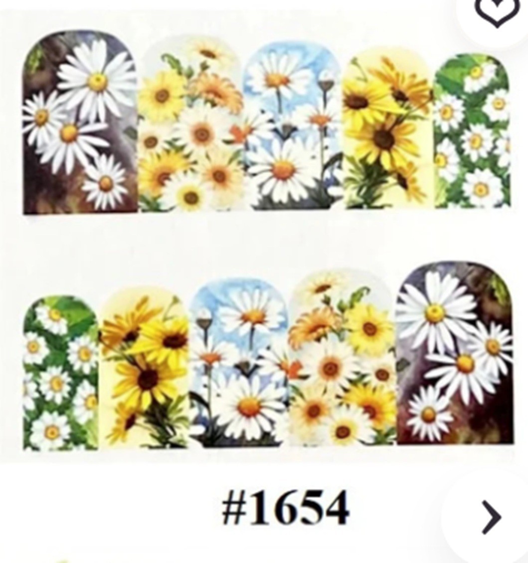 Daisy Flower Nail Art Stickers: Water Transfer Decals (Group 1)
