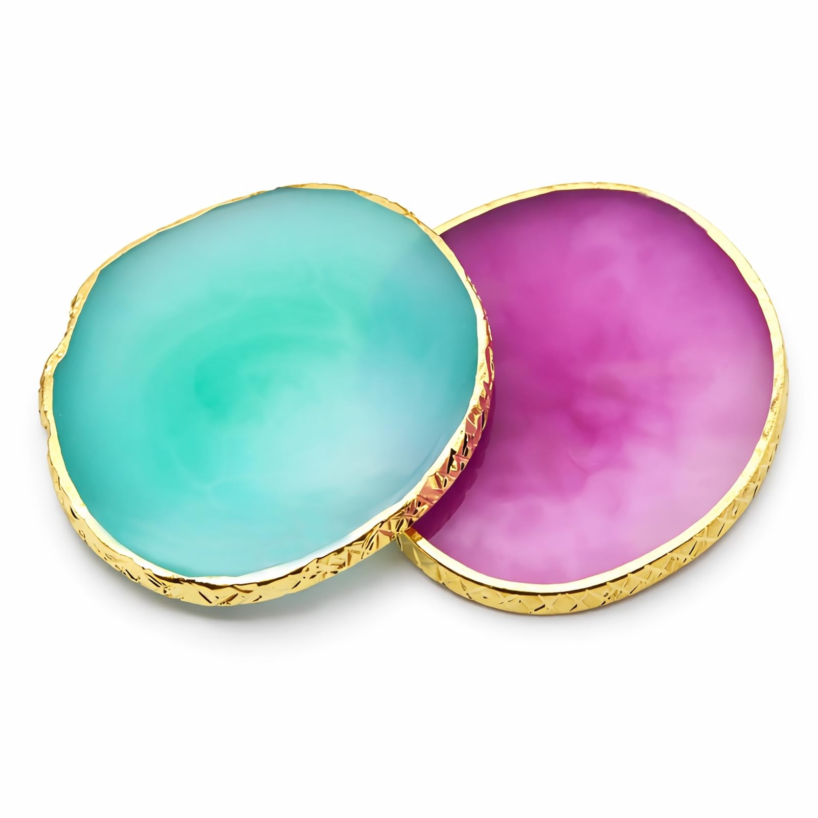 JEONEKID Green+Purple Nail Art Palette Gold Edge