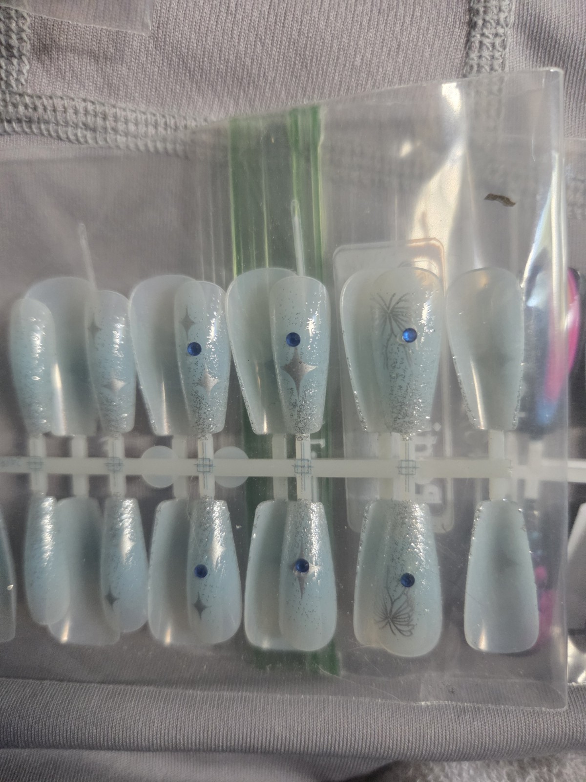 Assorted Press-On Nails Medium Handmade Multicolor Plastic