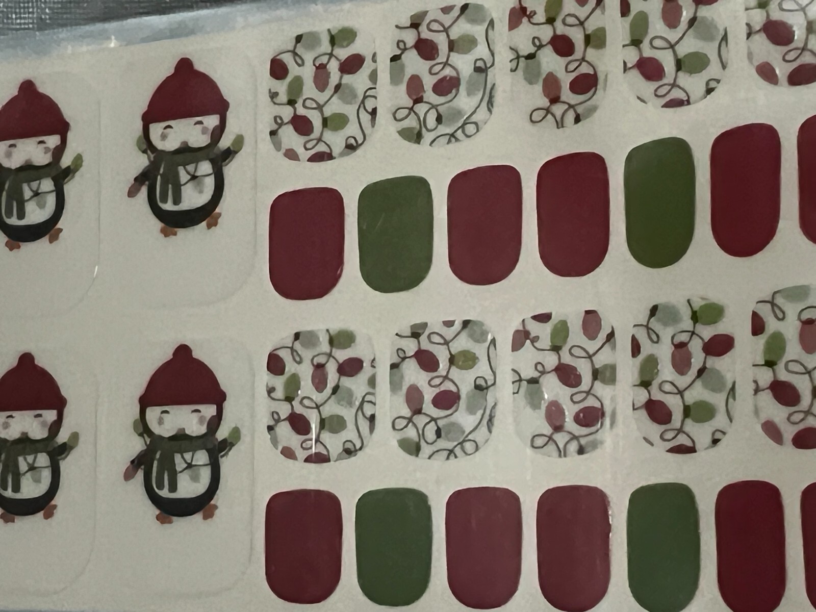 2 SETS – Lily & Fox Nail Wraps Stickers Pedicure Stick – Snowflakes, Penguins