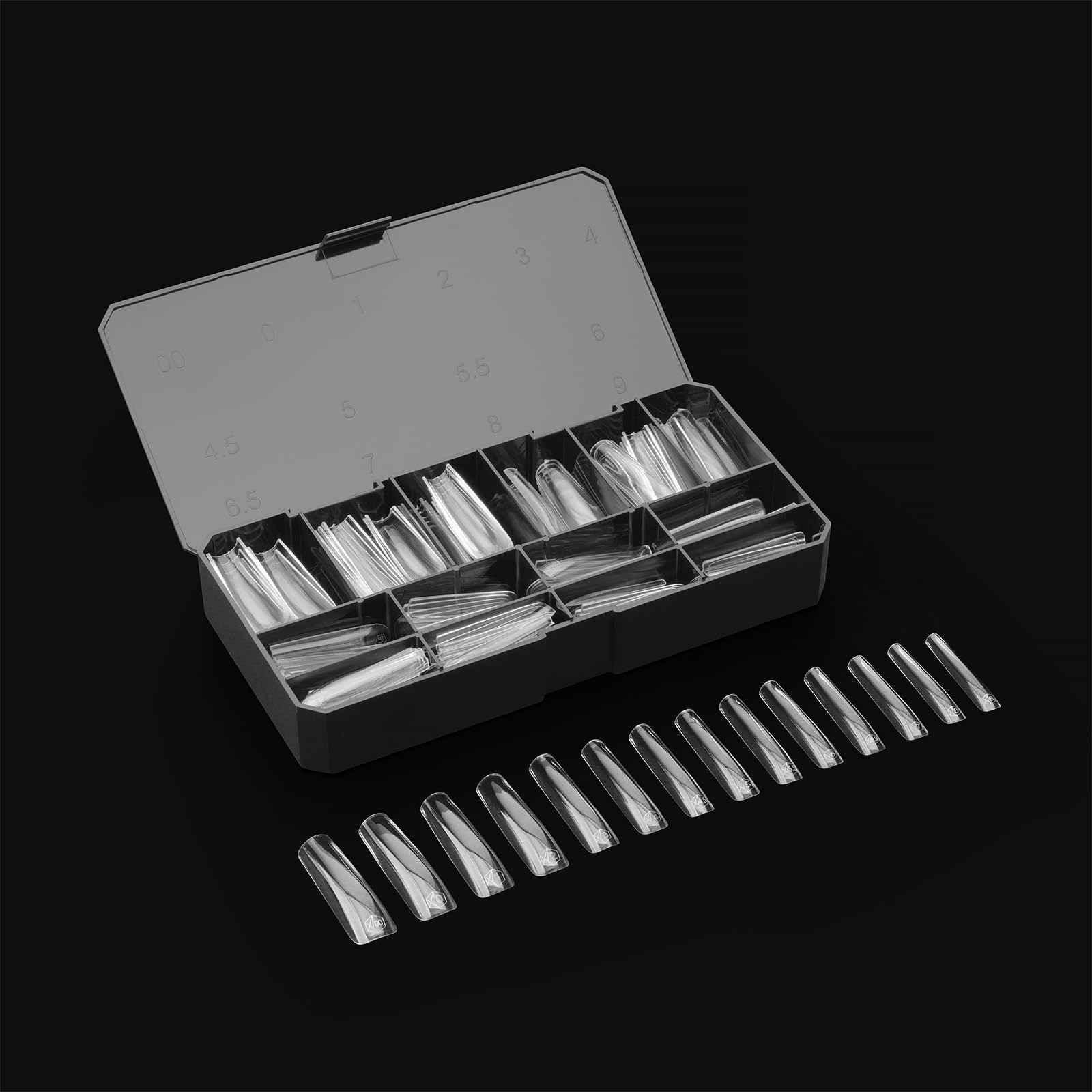 Apres Gel-X Sculpted Box of Nail Tips, 14 Sizes 00-9, Soft Gel Tip Box (210pc…