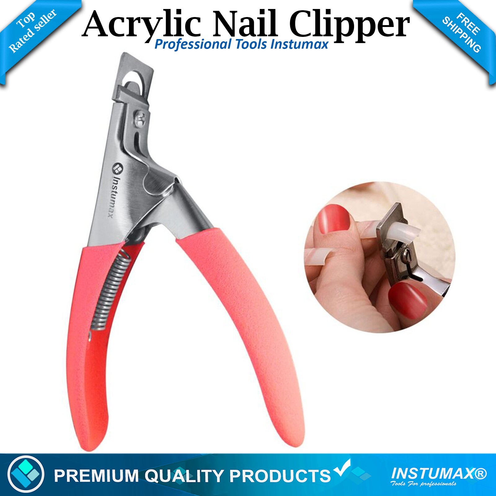 Acrylic False Nail Tip Cutter Clipper Nail Pink with Spring Manicure Tip Cutter