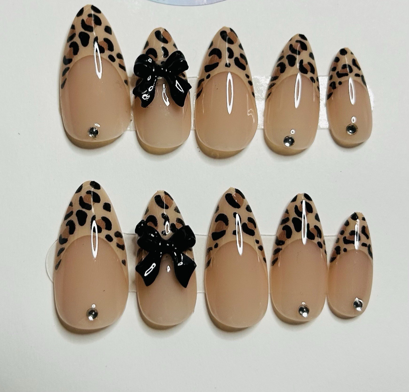 Lot of 2 Almond 10pc Handmade Press-On Nails NEW size *Large*