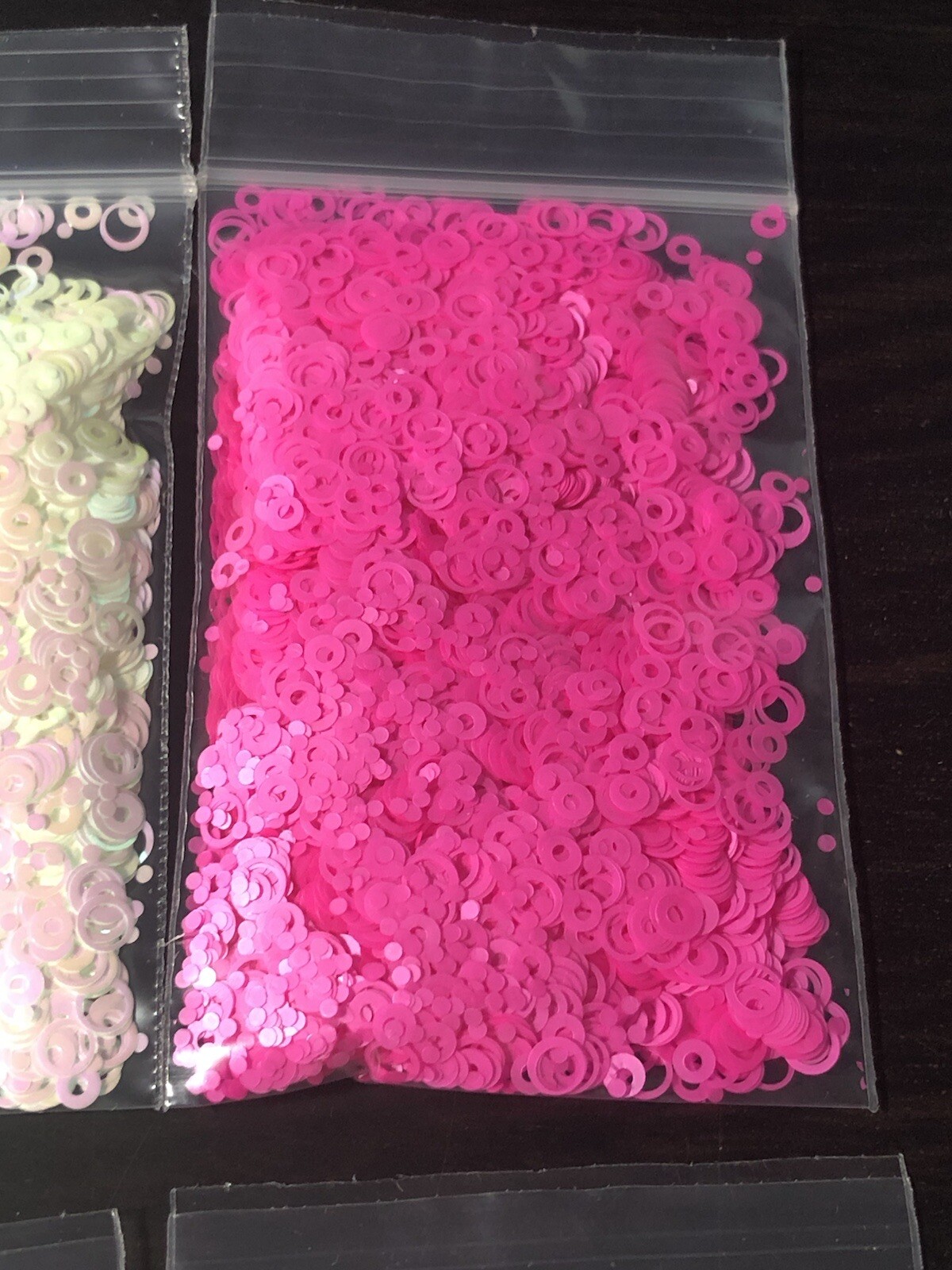 Neon Pink HOLLOW CIRCLE Shape Epoxy Resin Nail Art Face Festival Craft 1oz/28g