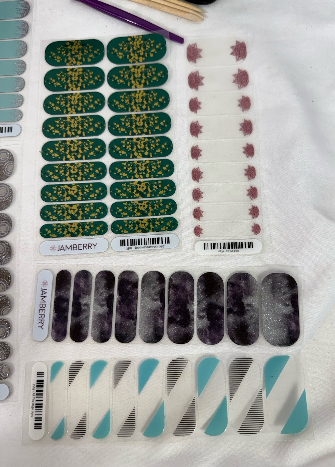 LOT Jamberry Mini Heater + New Nail Wraps + Bag Fingernail Manicure Stick On