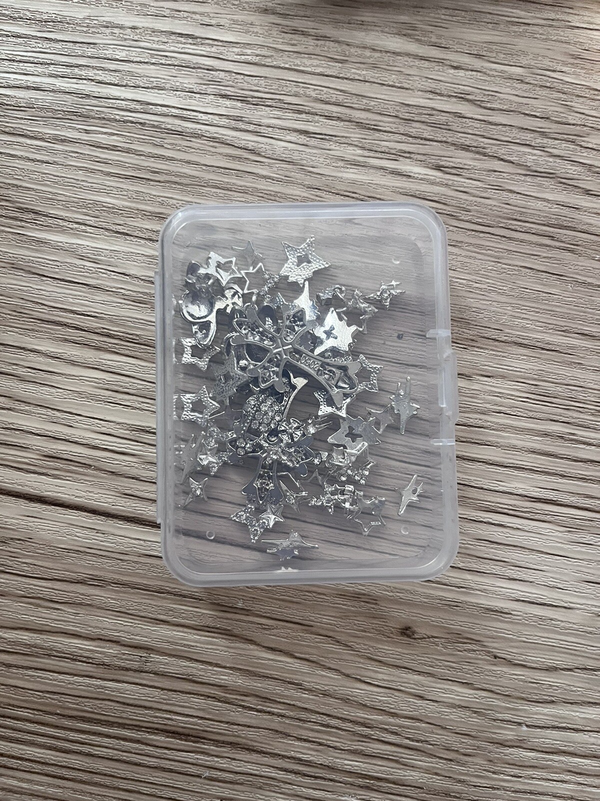 42PCS 3D Star Nail Charms and Gems Silver Tone, Rhinestones for Nails NEW