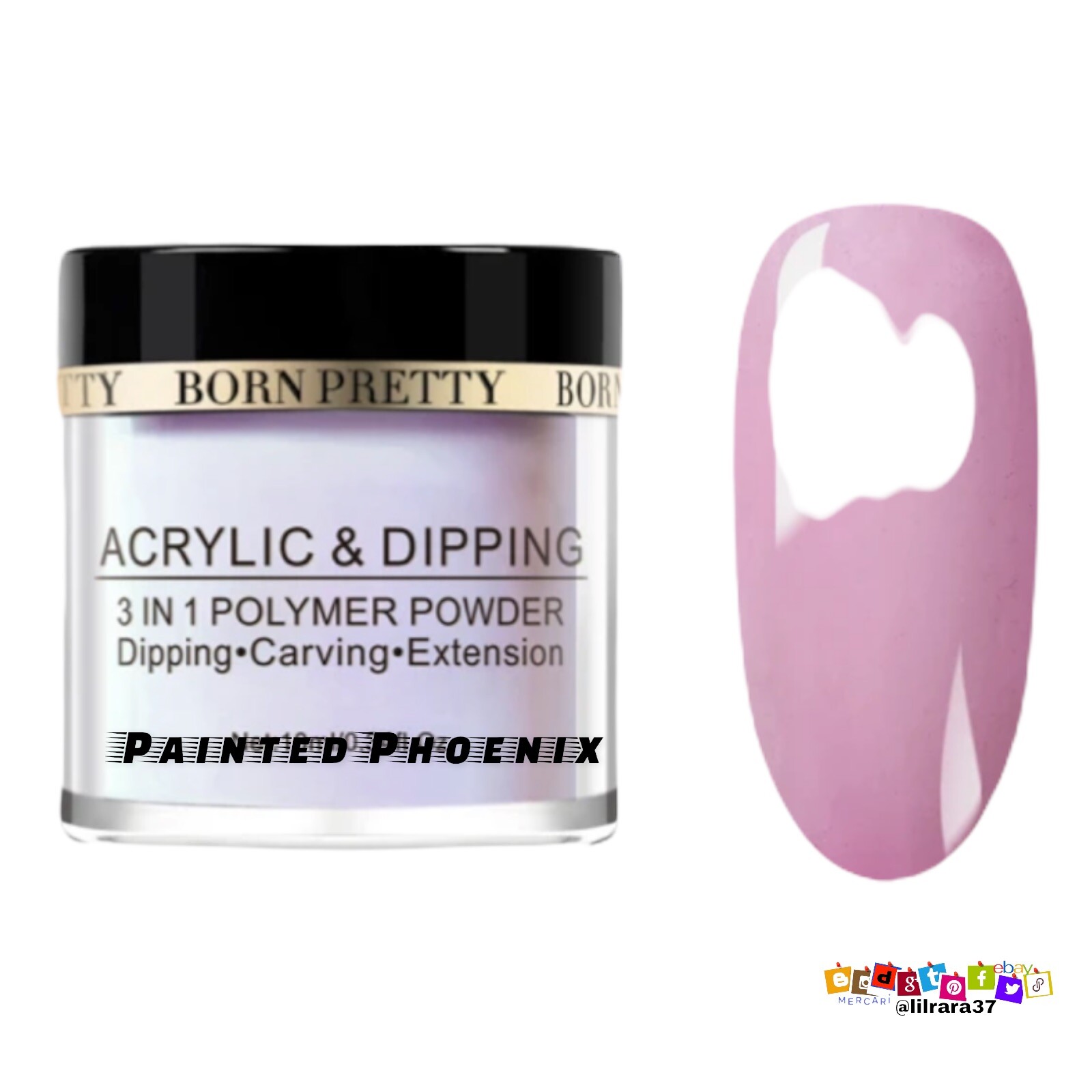 BORN PRETTY 3 & 1 Acrylic Dipping Powder Nail Art Carving Mad Doll Gel Polish