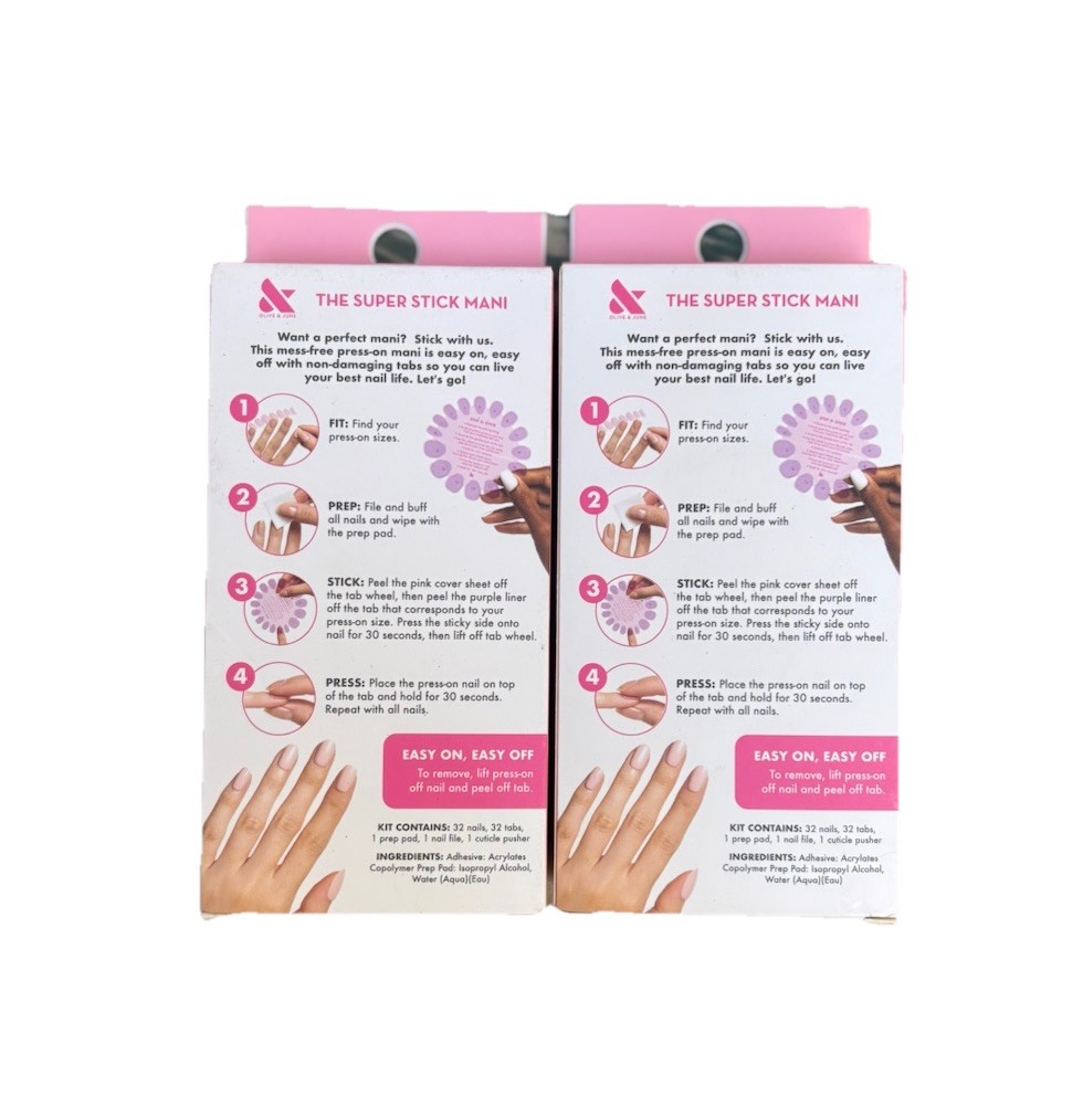 Olive & June Effects Super Stick Mani Press On Extra Short Shacket Velvet 2 Pack
