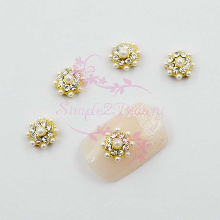 20 Nail Art Jewelry Snowflake Crystal Rhinestones Xmas Alloy Charms 3D DIY Decor