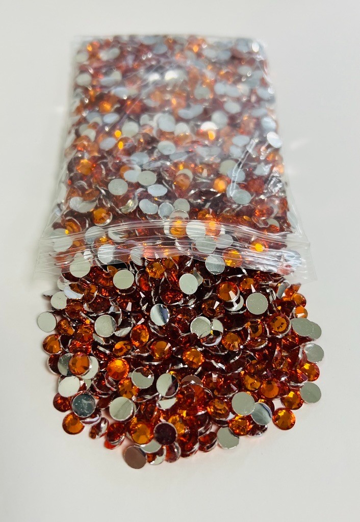 Orange Crystal Rhinestones Flat Back Round Jewelry Crafting Gem Multipack