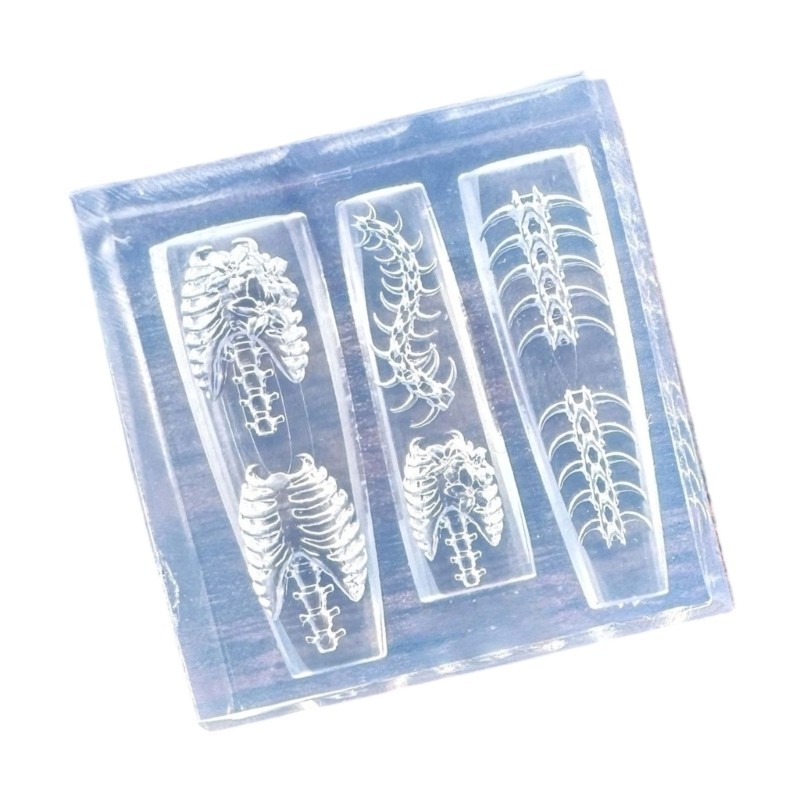 Stylish Silicone Nail Art Mold Ribs Spine Carving Templates for Nail Enthusiasts