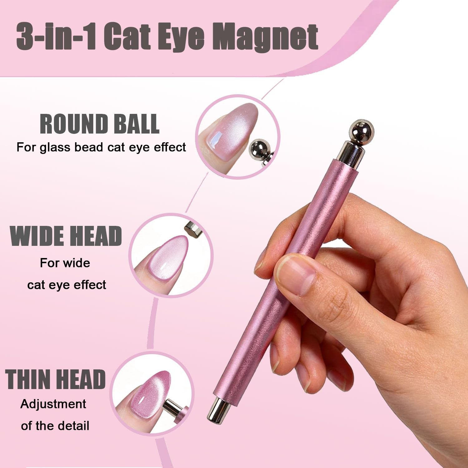 8-PCS Cat Eye Magnet Set,French /Black Hole/heart magnet for cat eye gel