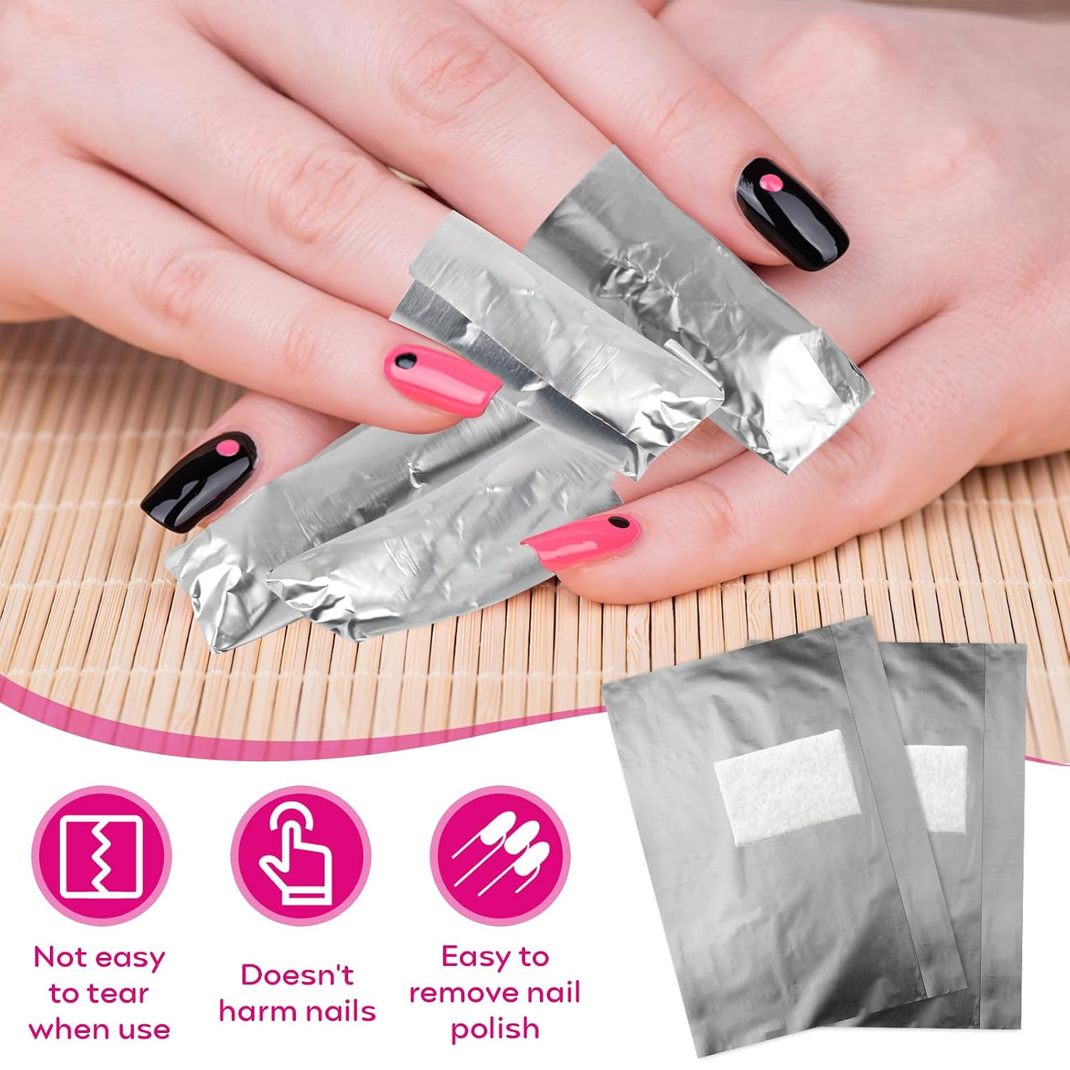 400 Pcs Nail Polish Remover Foil Nail Wraps, Nail Foils Soak Off, Gel Finger Pol