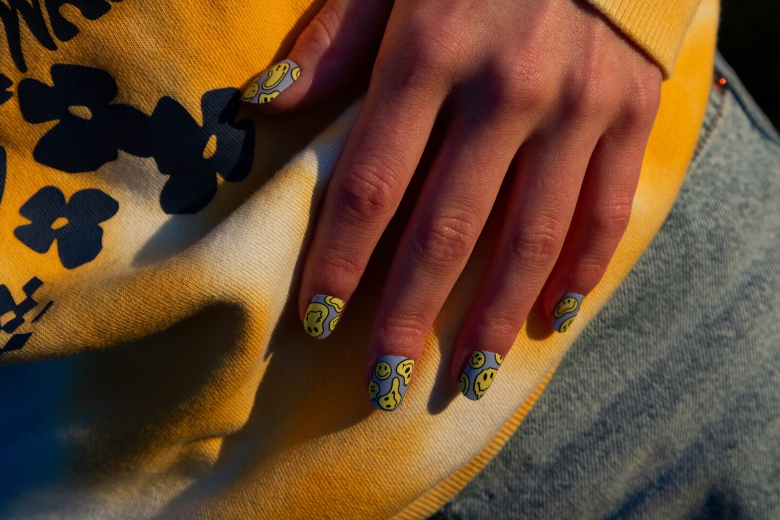 Nail Art Stickers Decals Sheet Trippy Smiley