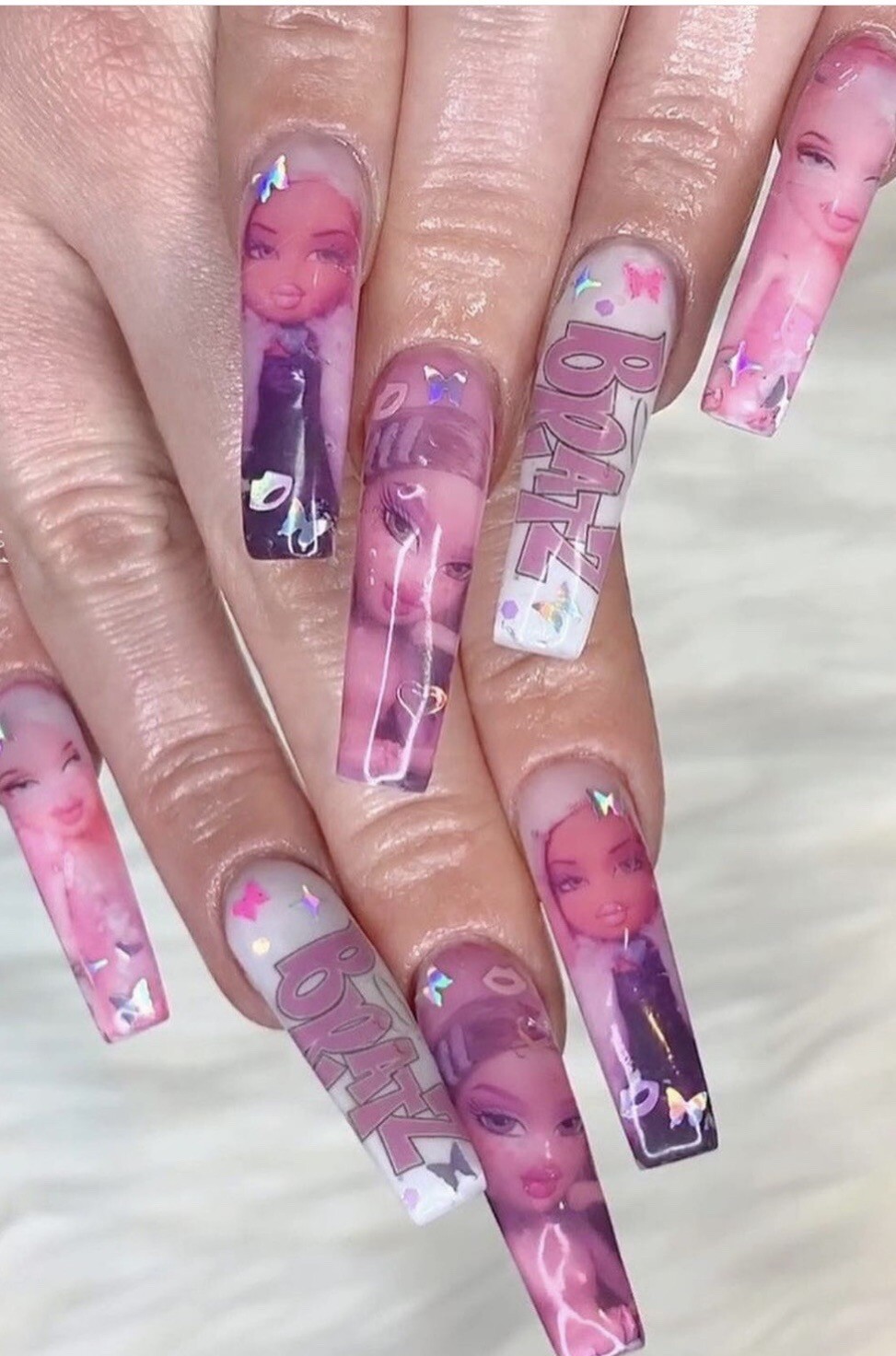 Bratz Doll Airbrush Nail Art Decal Sticker Water Transfer Slider Full Nail Wraps