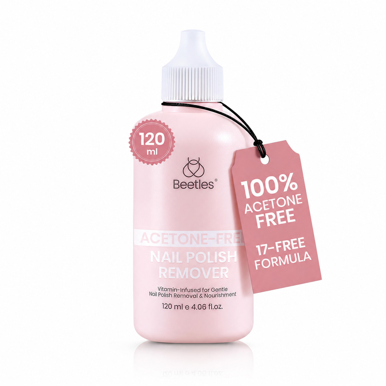 Beetles Non-Acetone Nail Polish Remover Aloe Vera Keratin Natural 4oz 120ml